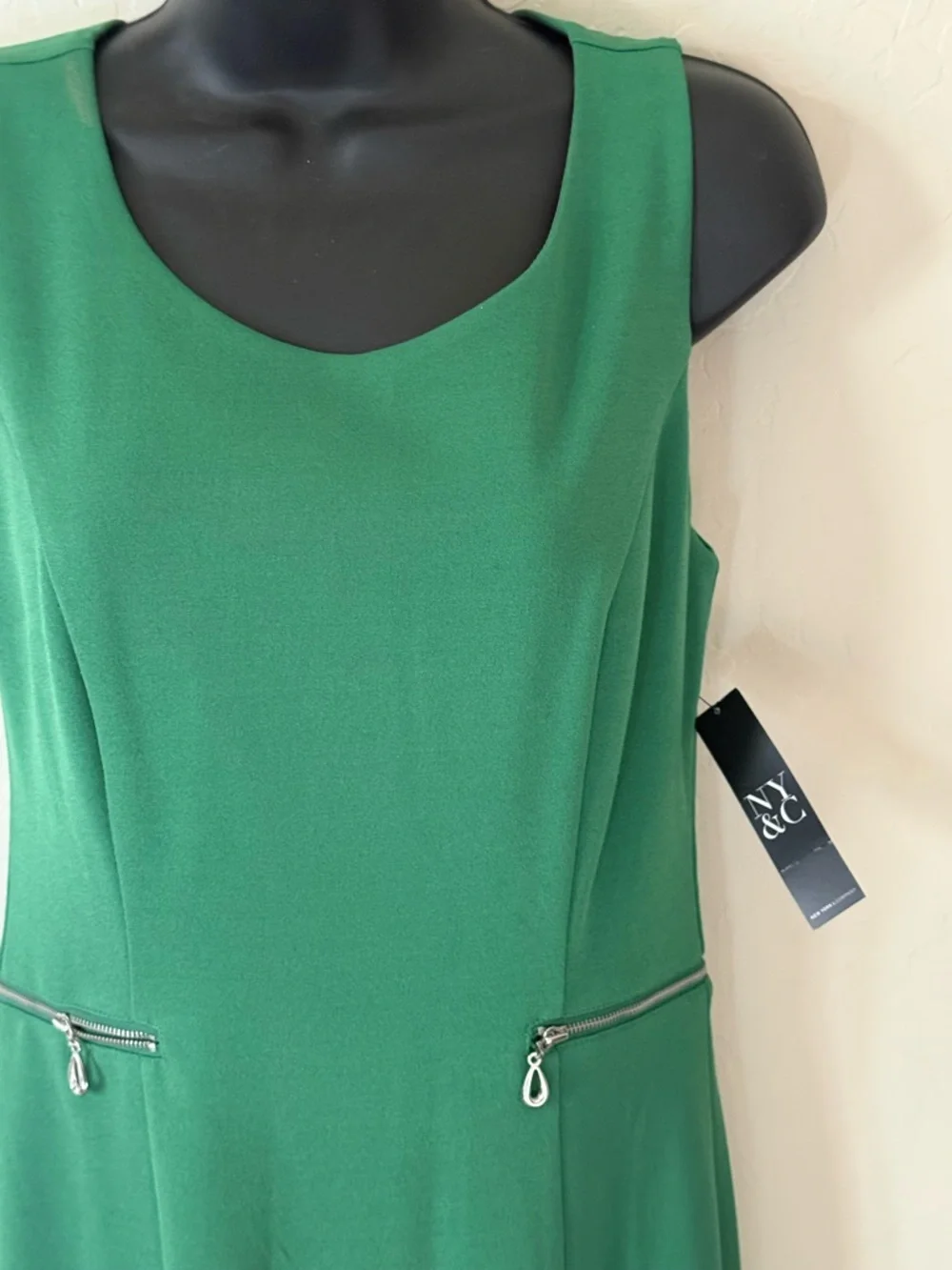 New York & Company Sleeveless Emerald Green Sheath Dress XS X-Small - Picture 4 of 10